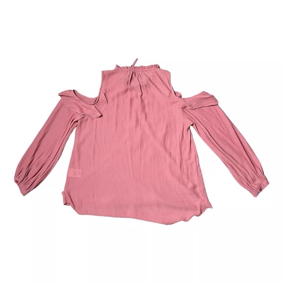 MAEVE Blouse Women XS Coral Cold Shoulder Wrap Front Liesel ANTHROPOLOGIE Top - Picture 2 of 12